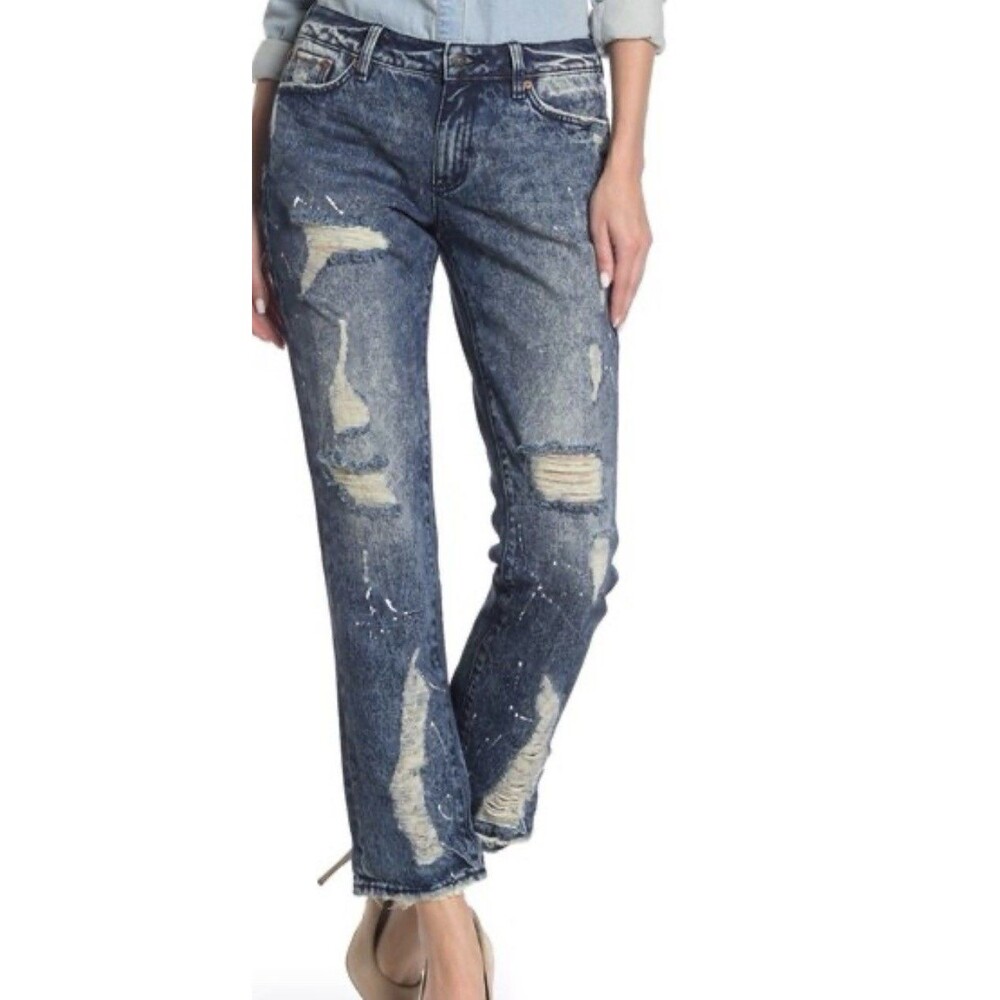 Rock Revival Sz. 29/8 Remix by Rock Revival Slouchy Straight Jeans Distressed NW
